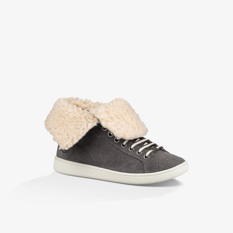 Basket UGG Starlyn High-Top Femme Grise Foncé Soldes 753JHBSX